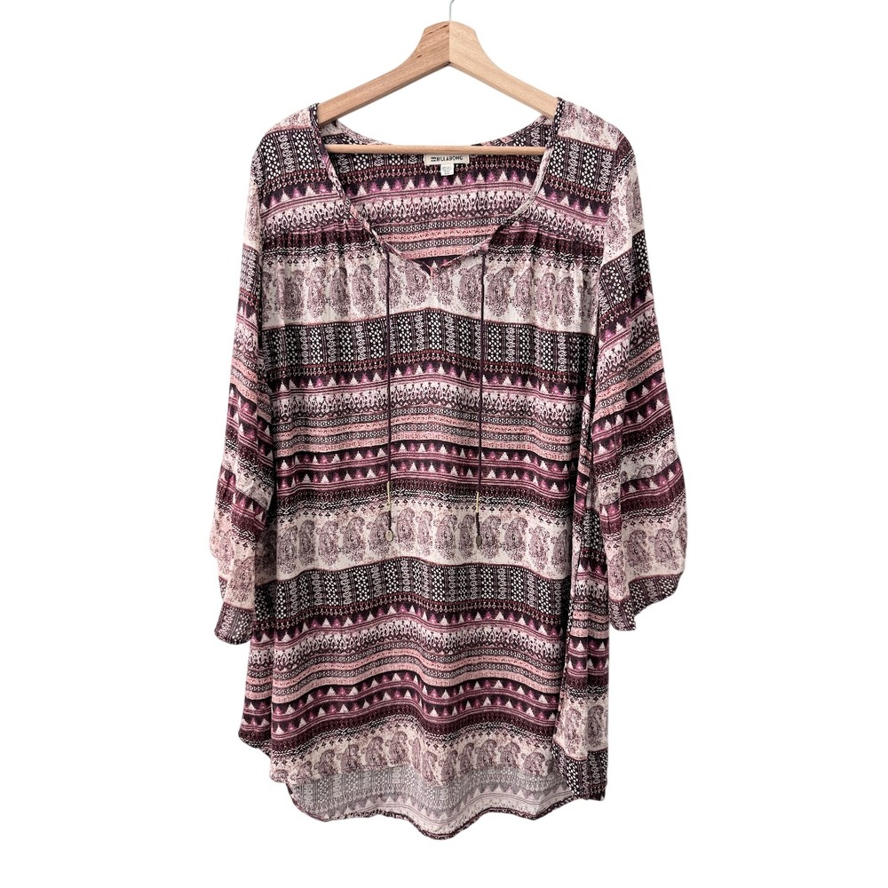 Billabong Take Me Away Dress Size Small Red Burgundy Boho Hippie Beach Cover Up - Picture 2 of 8